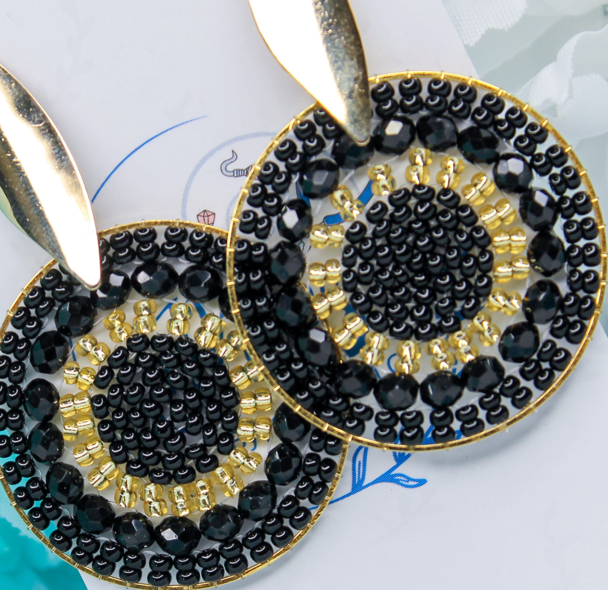 black round earrings 