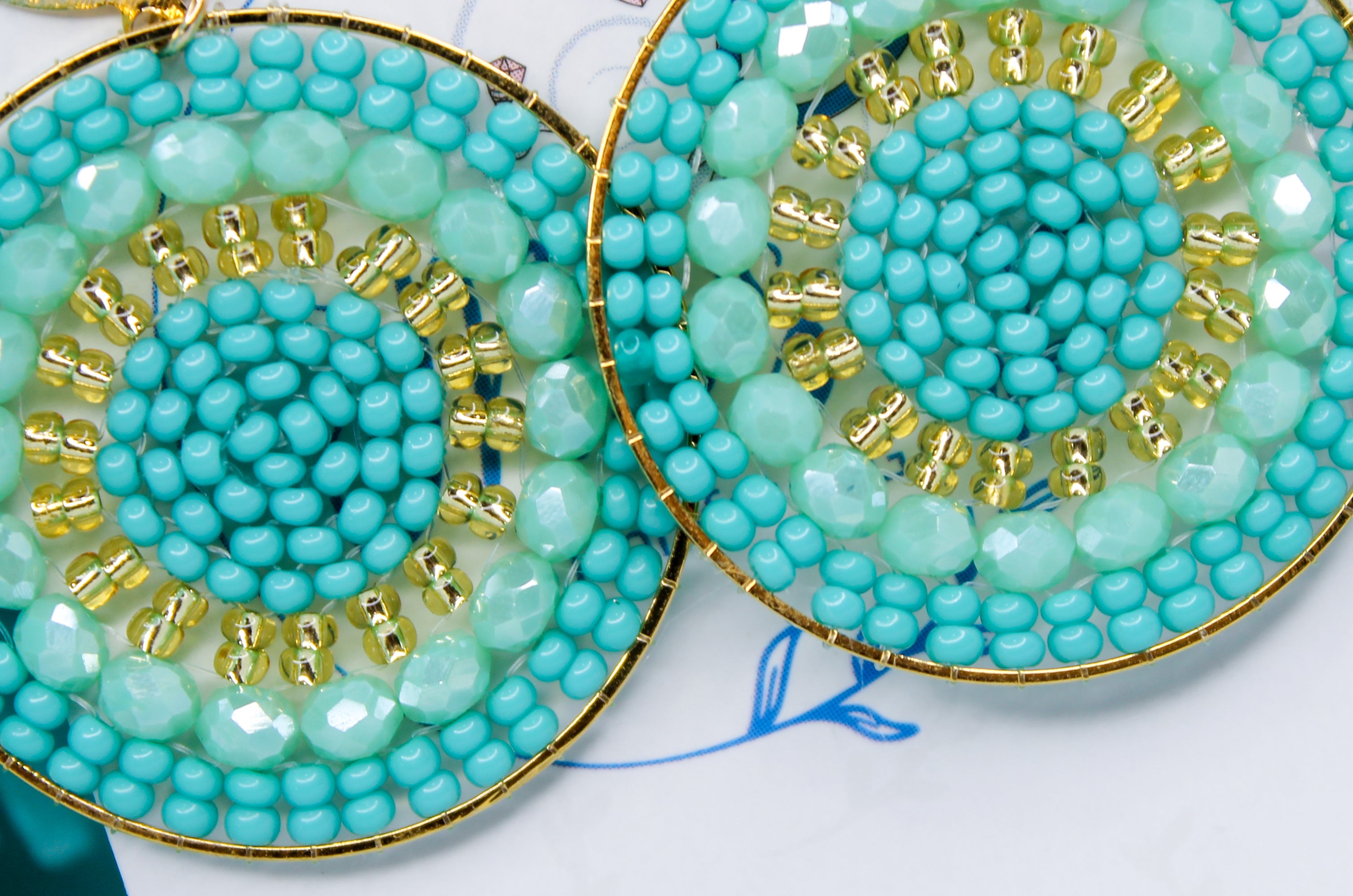 Turquoise round earrings 