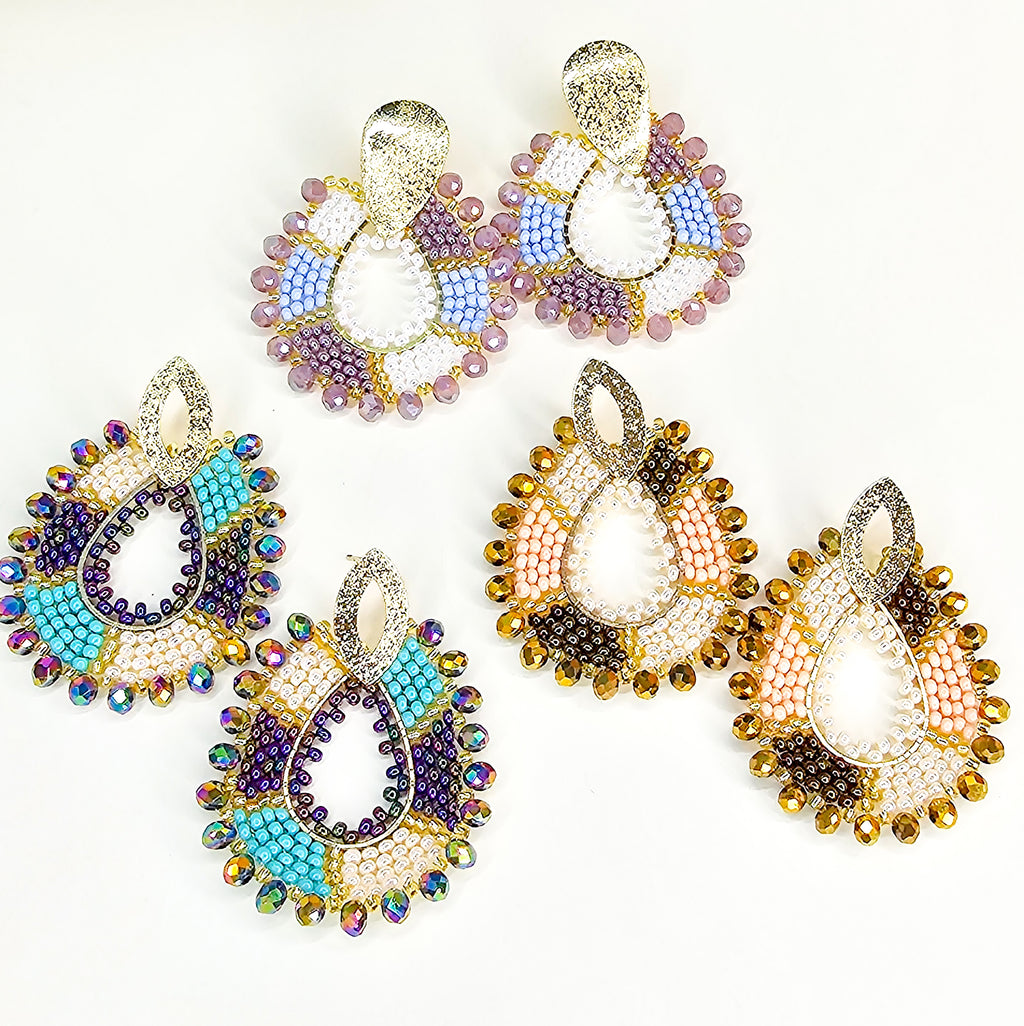 colorful beaded earrings 