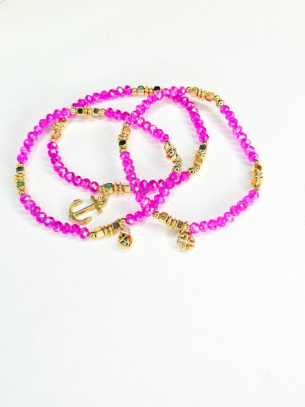 pink beaded bracelet
