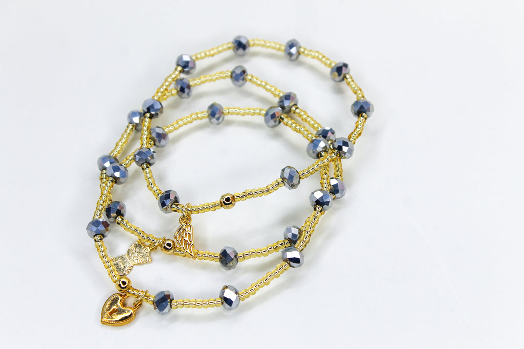 silver and gold bracelet