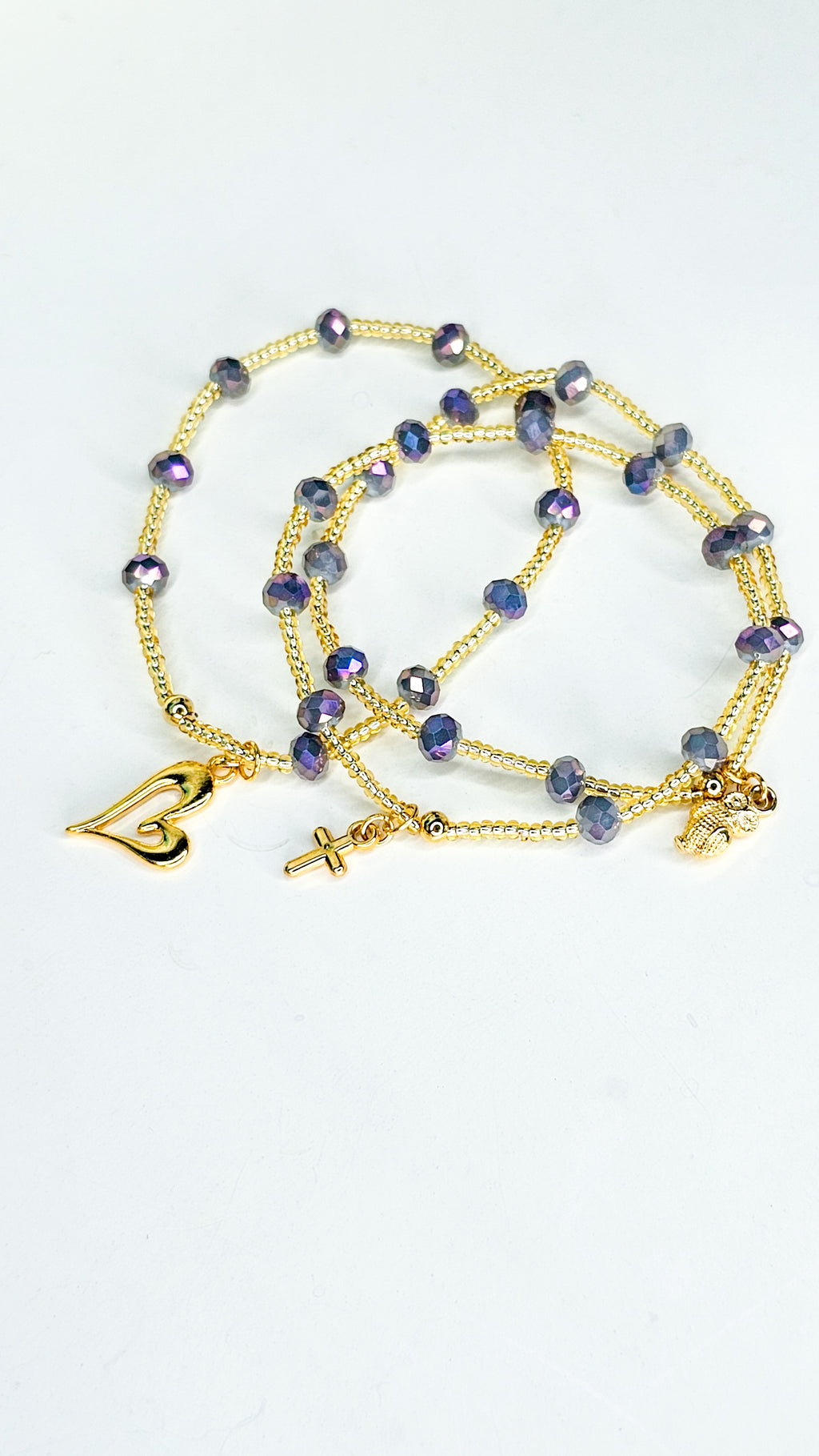 violet and golden bracelet