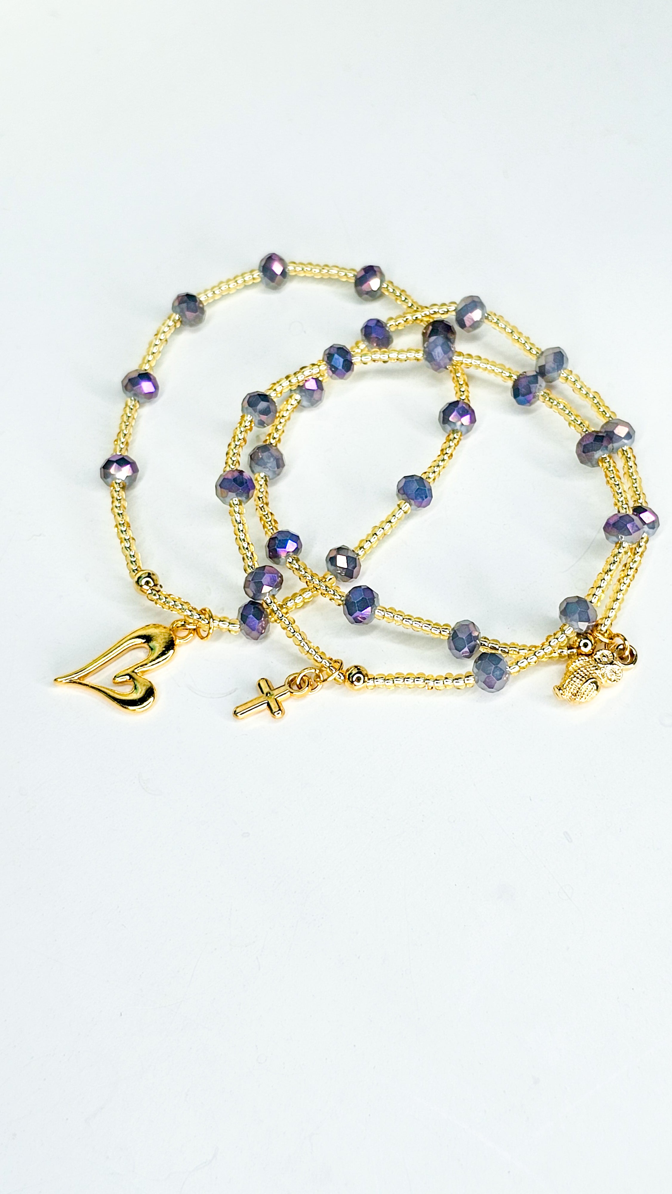 violet and golden bracelet