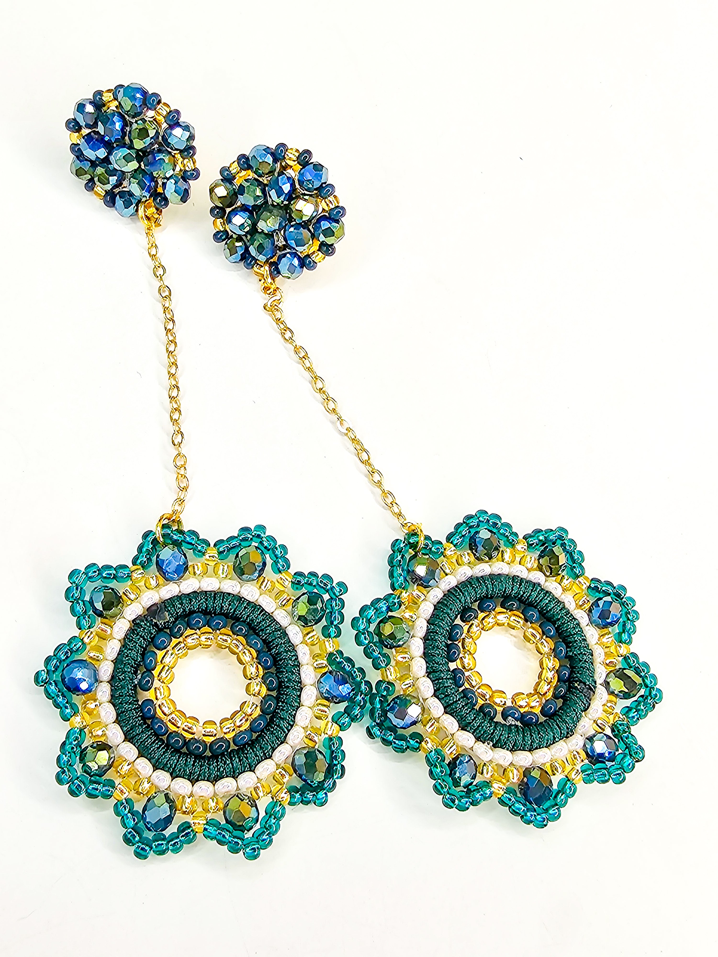 greens statement earrings