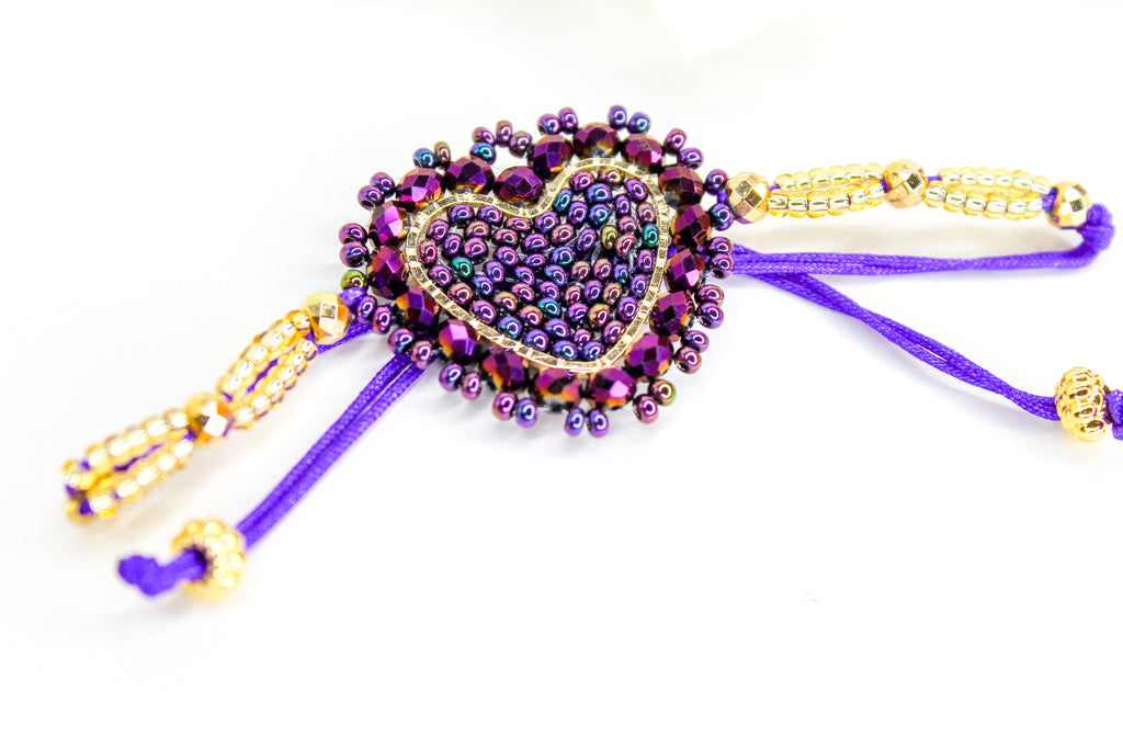 purple beaded bracelet