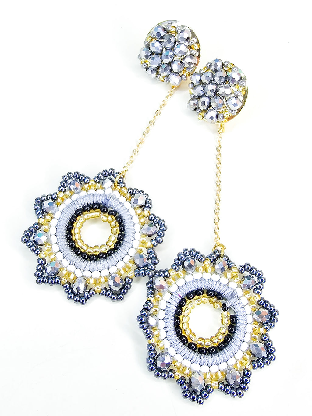 silver statement earrings