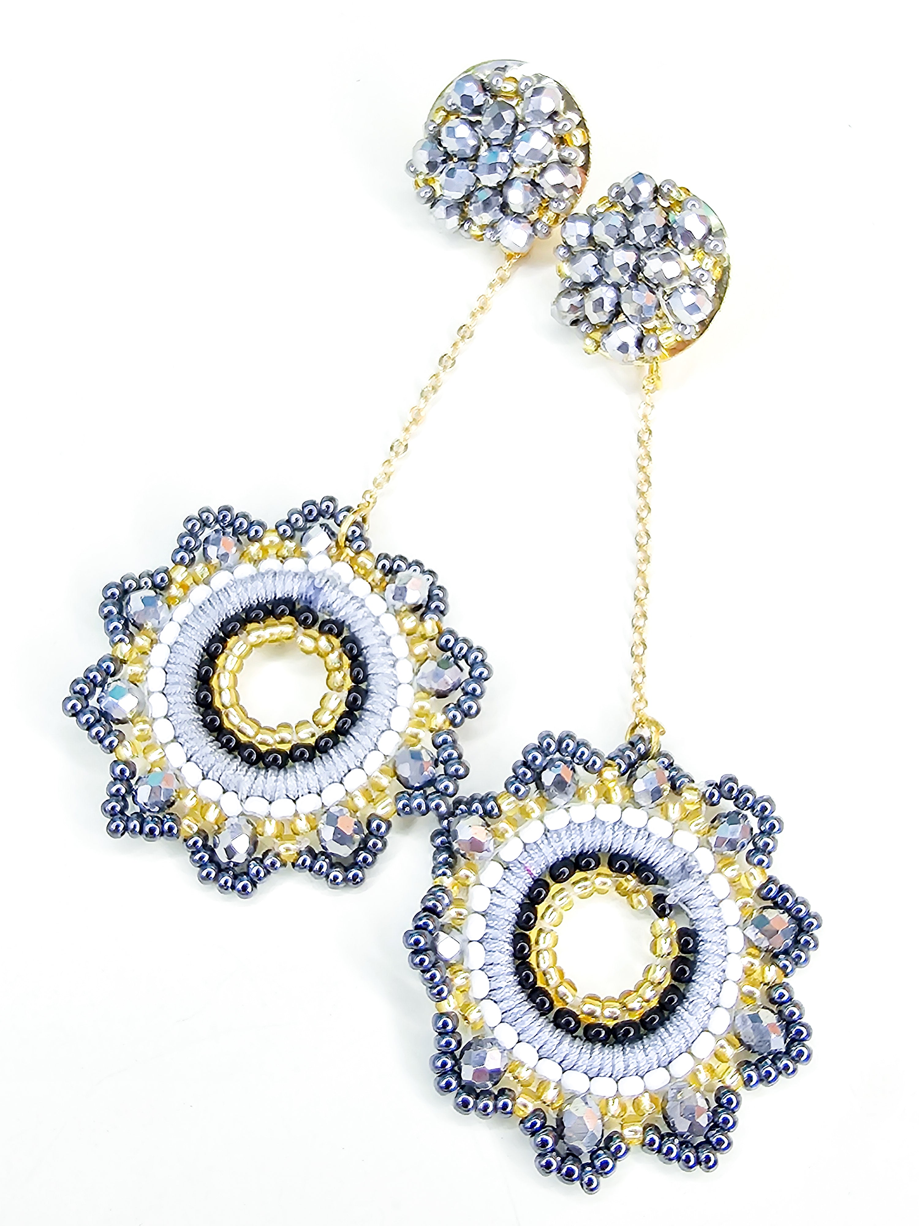 silver statement earrings