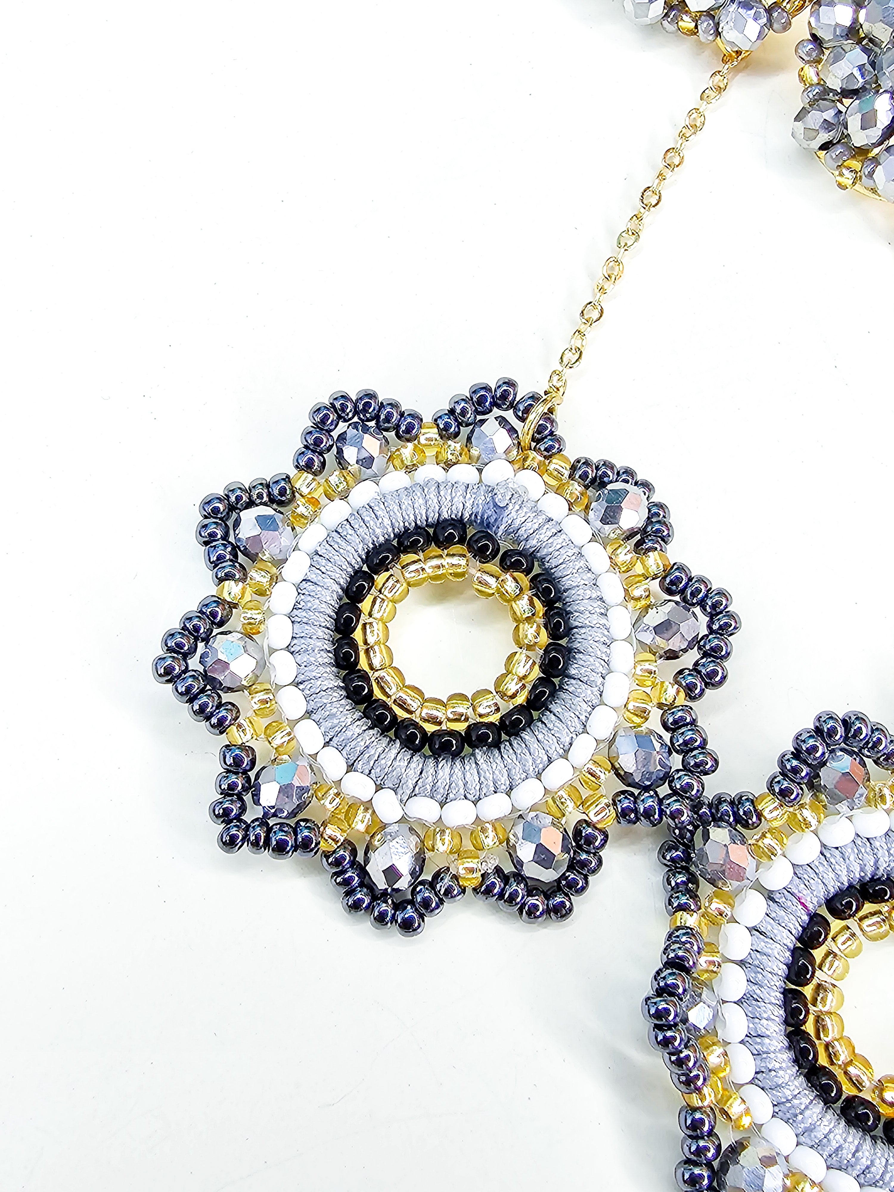 beaded statement earrings