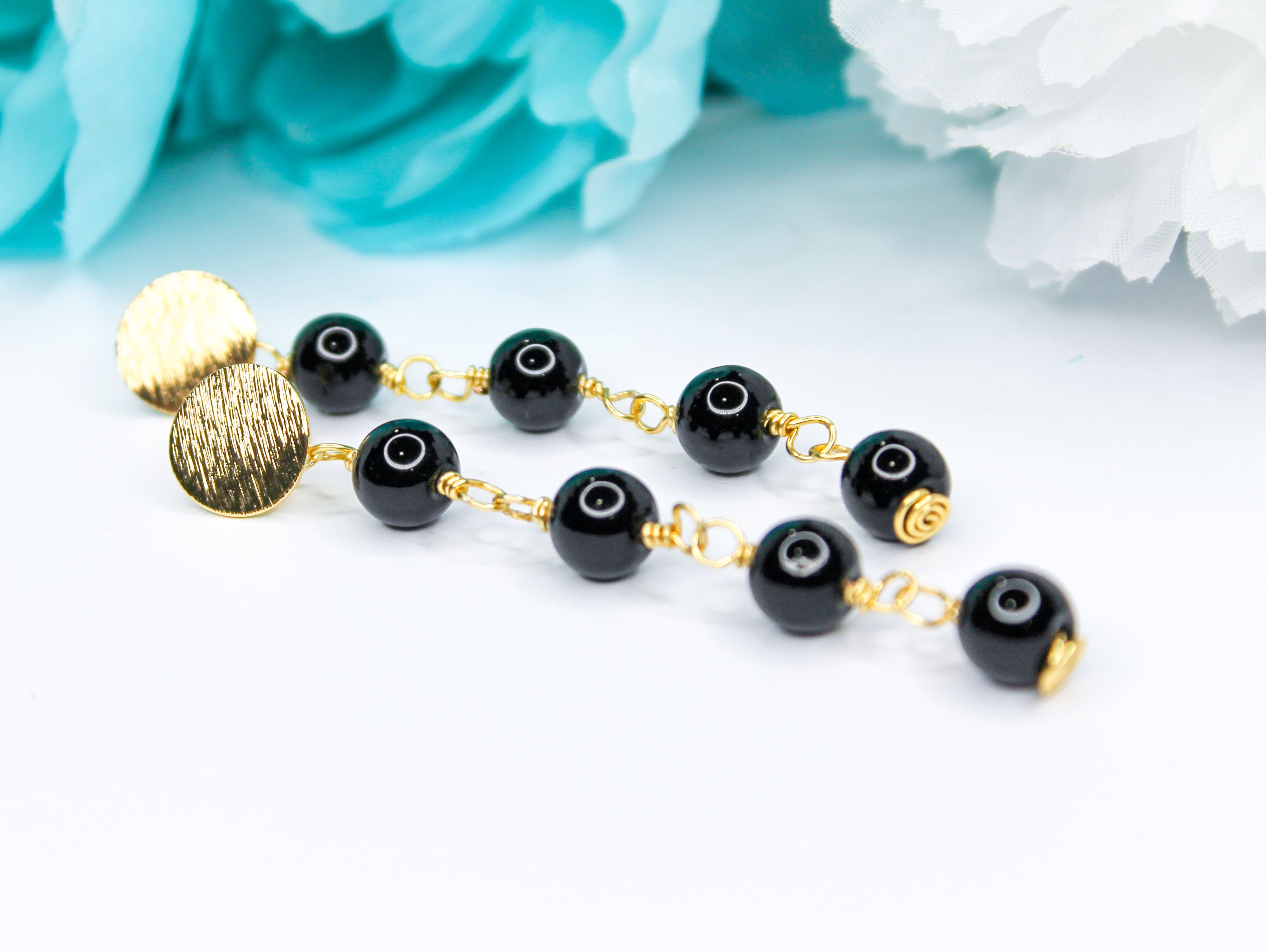 black long earrings